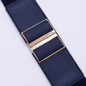 SOUL Accessories Gold Clasp Elastic Belt In Navy* Belts