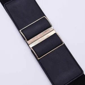 SOUL Accessories Gold Clasp Elastic Belt In Black* Belts
