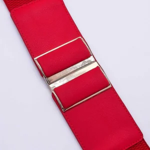 SOUL Accessories Gold Clasp Elastic Belt In Red* Belts