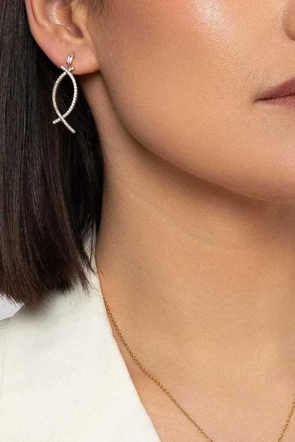 Knight & Day Gold Crescent Drop Earrings* Boxed Gifts
