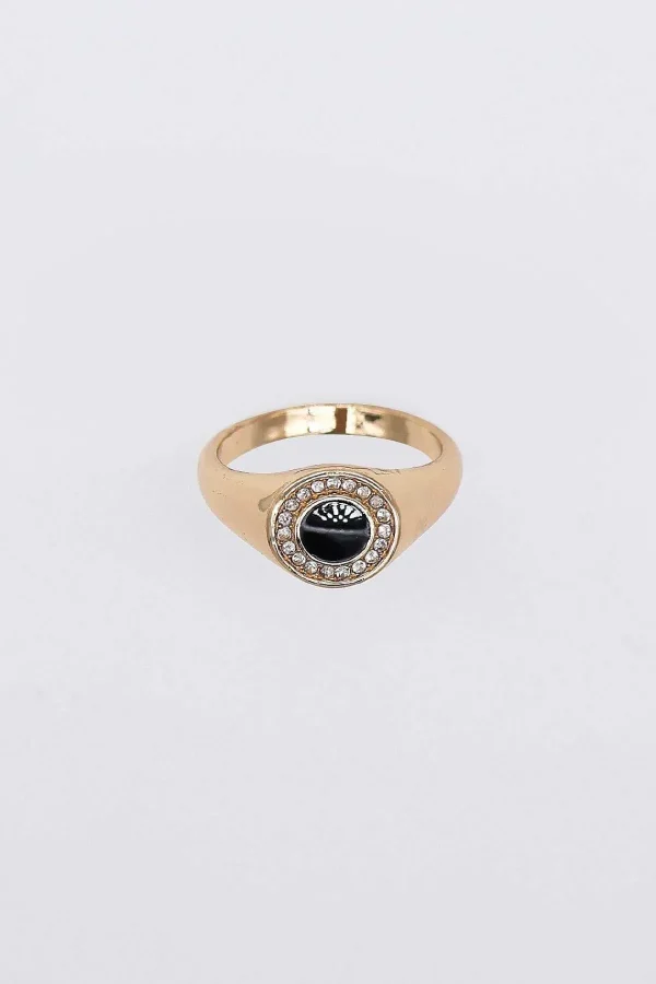 Soul Jewellery Gold Ring With Black Detail Size 7* Rings