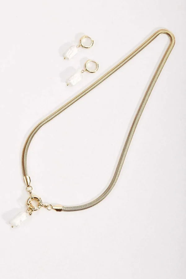 Soul Jewellery Gold Snake Chain Pearl Pendant Necklace* Boxed Gifts
