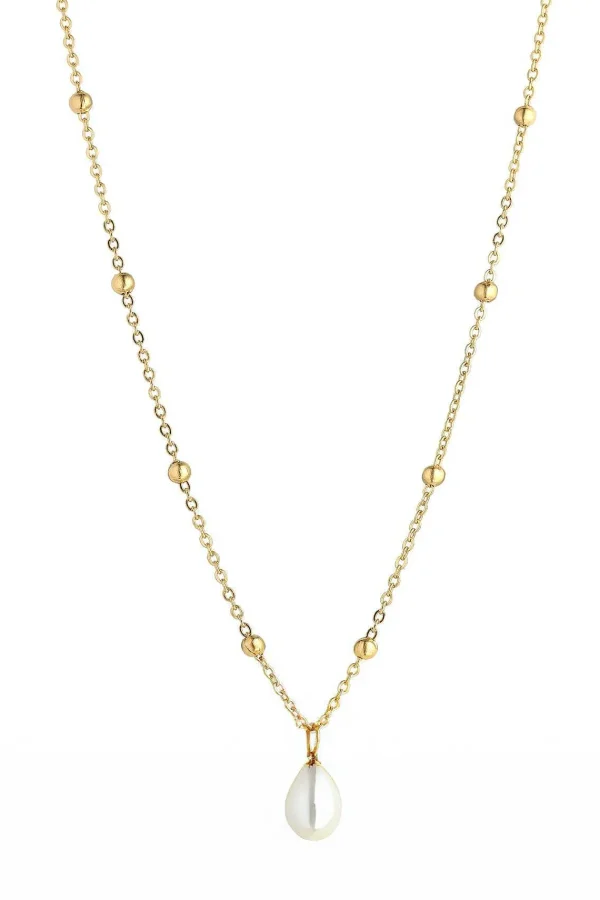 Knight & Day Gold Teardrop Pearl Necklace* Necklaces