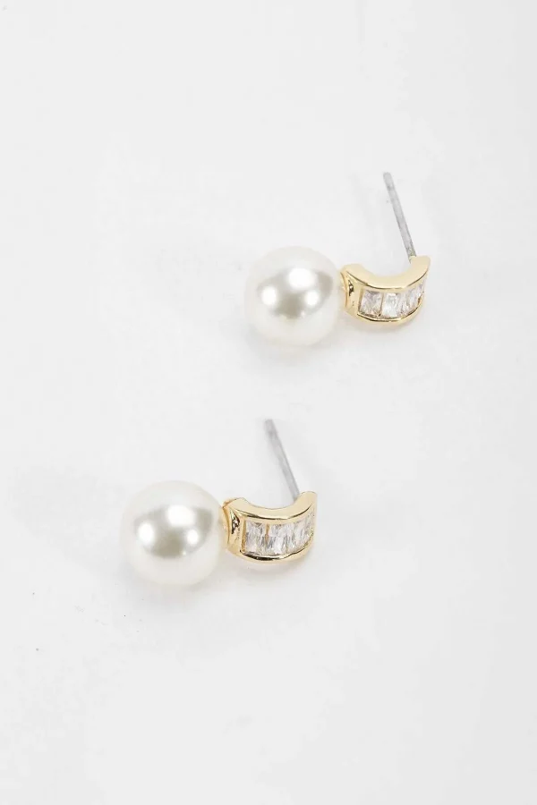 Joularie Gold Tone Drop Pearl Earrings* Boxed Gifts