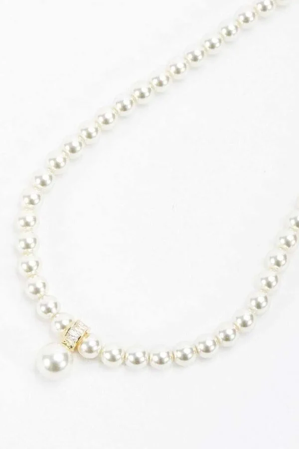Joularie Gold Tone Drop Pearl Necklace* Boxed Gifts