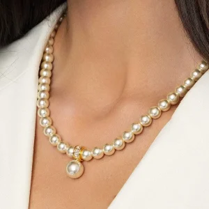 Joularie Gold Tone Drop Pearl Necklace* Boxed Gifts
