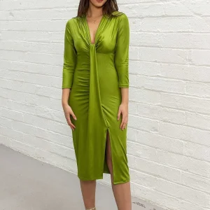 Pala D'oro Sport Green Fitted Midi Dress*Women Dresses & Jumpsuits