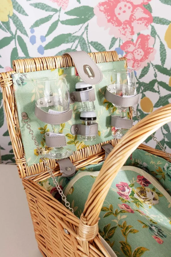Carraig Donn HOME Green Floral 2 Person Picnic Basket* Homeware
