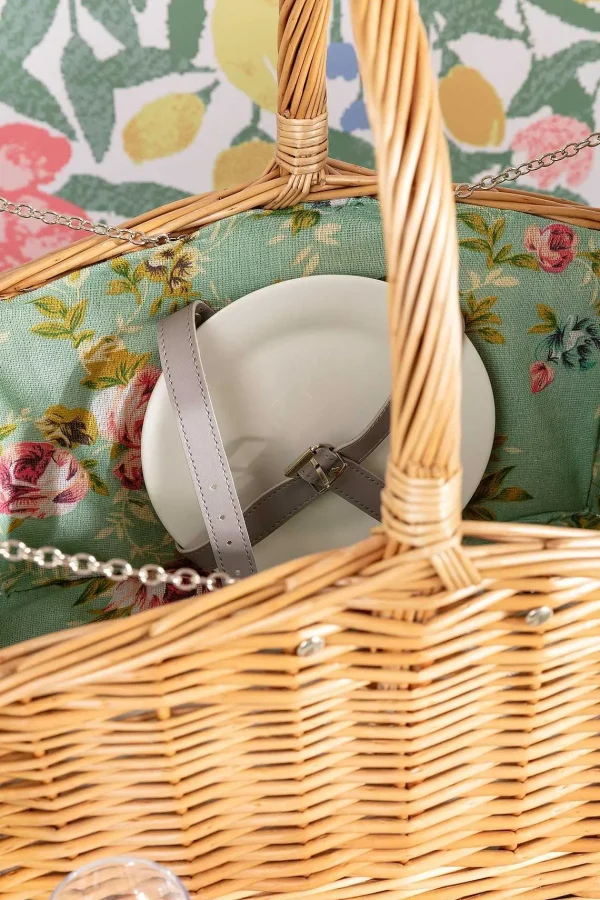 Carraig Donn HOME Green Floral 2 Person Picnic Basket* Homeware
