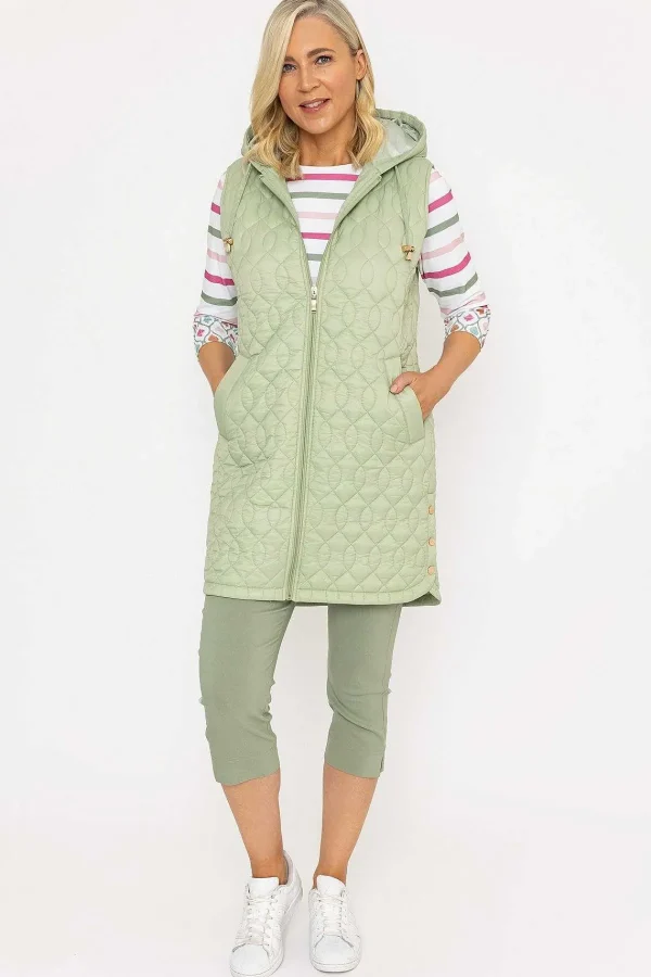 Voulez Vous Green Longline Gilet With Hood*Women Classic Fashion