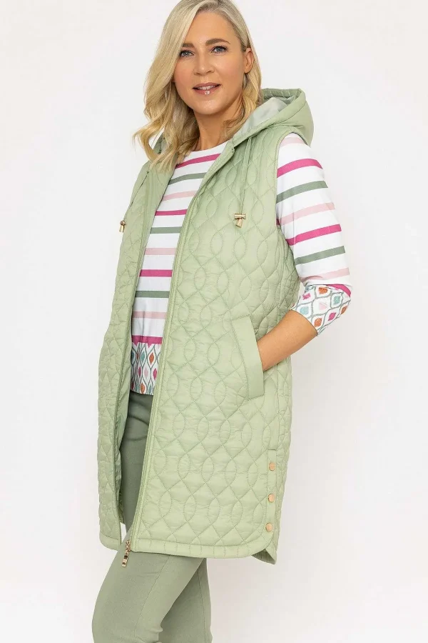Voulez Vous Green Longline Gilet With Hood*Women Classic Fashion