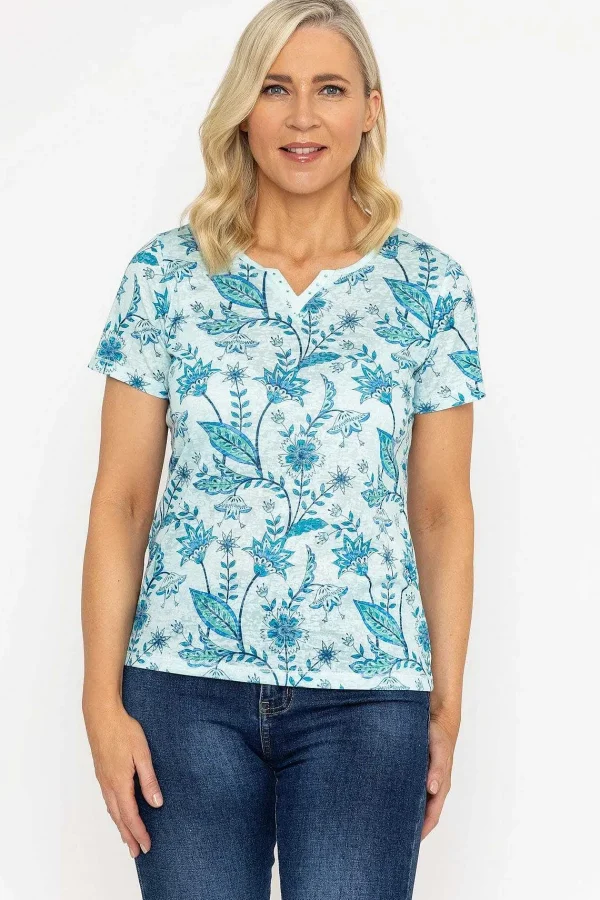 Voulez Vous Green Printed Burnout Top*Women Tops & Blouses