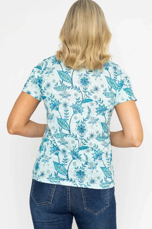 Voulez Vous Green Printed Burnout Top*Women Tops & Blouses
