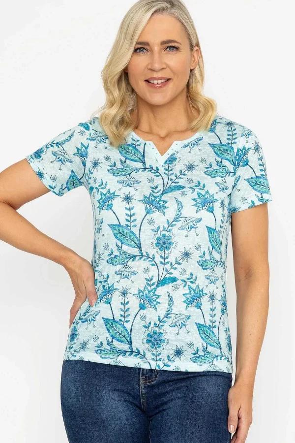Voulez Vous Green Printed Burnout Top*Women Tops & Blouses