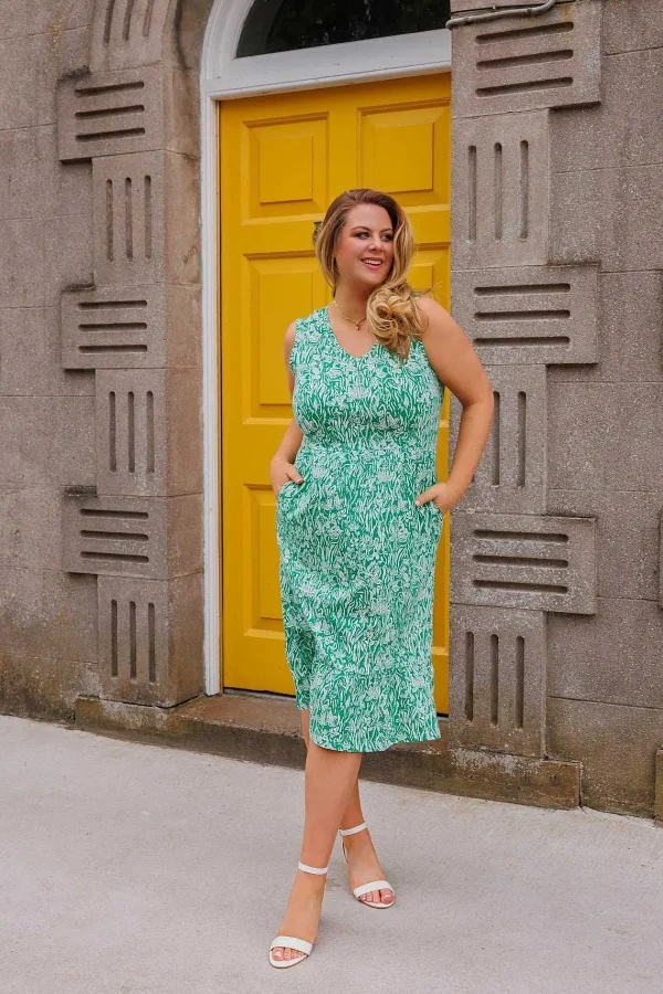 Ulla Popken Green Printed Jersey Dress*Women Dresses & Jumpsuits