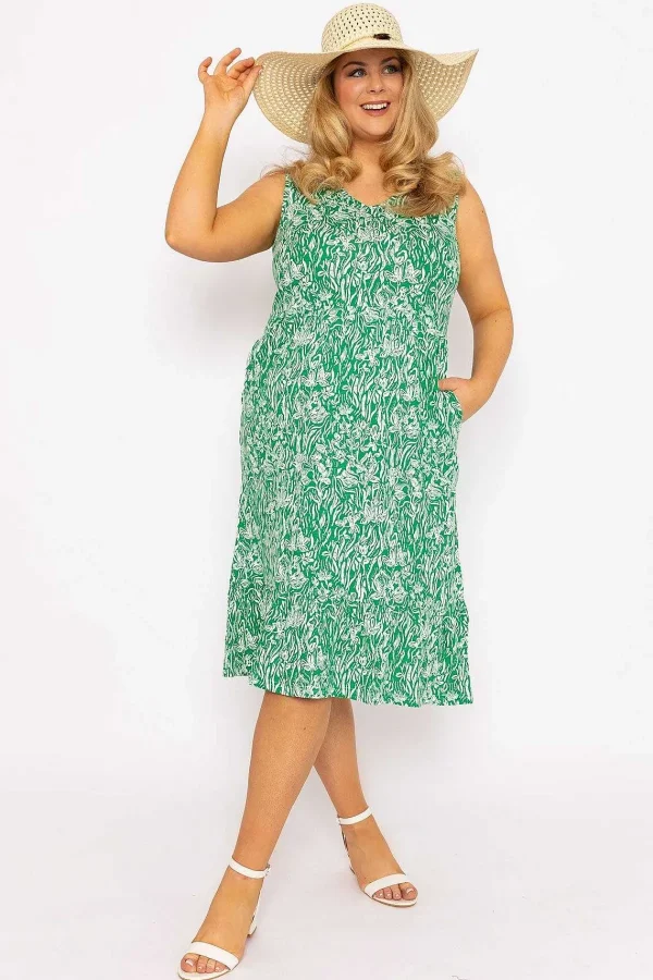 Ulla Popken Green Printed Jersey Dress*Women Dresses & Jumpsuits