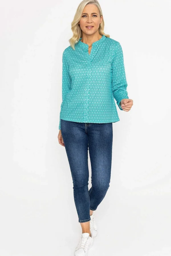 Voulez Vous Green Printed Jersey Top*Women Tops & Blouses