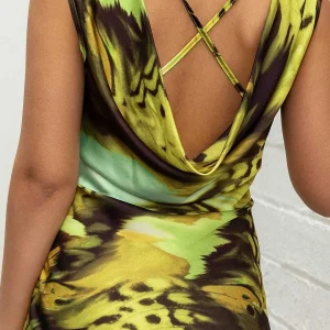 Pala D'oro Sport Green Printed Vanessa Midi Dress*Women Dresses & Jumpsuits