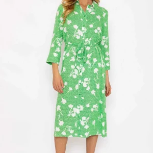 Rowen Avenue Green Printed Viscose Shirt Dress*Women Dresses & Jumpsuits