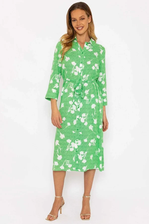 Rowen Avenue Green Printed Viscose Shirt Dress*Women Dresses & Jumpsuits