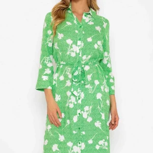 Rowen Avenue Green Printed Viscose Shirt Dress*Women Dresses & Jumpsuits