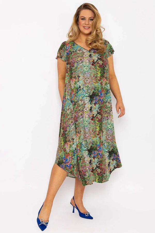 Ulla Popken Green Snake Printed Dress*Women Dresses & Jumpsuits