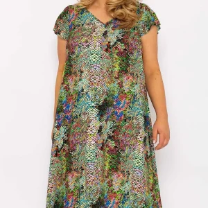 Ulla Popken Green Snake Printed Dress*Women Dresses & Jumpsuits