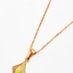 Joularie Green Stone Diamond Pendant Necklace* Boxed Gifts
