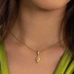 Joularie Green Stone Diamond Pendant Necklace* Boxed Gifts