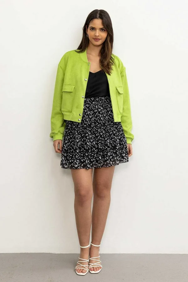 Pala D'oro Sport Green Suede Bomber Jacket*Women Coats & Jackets