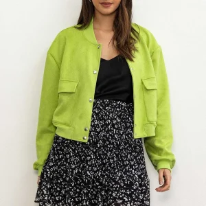 Pala D'oro Sport Green Suede Bomber Jacket*Women Coats & Jackets