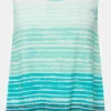 Ulla Popken Green Tie-Dye Style Striped Vest Top*Women Tops & Blouses