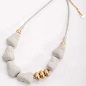 Soul Jewellery Grey And Gold Stone Necklace* Necklaces