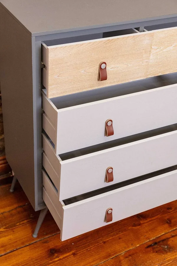 Carraig Donn HOME Grey And Wood Cabinet* Homeware