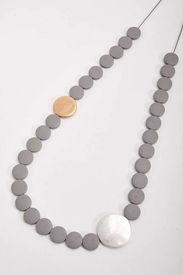 Soul Jewellery Grey Beaded Necklace With Adjustable Knot* Necklaces