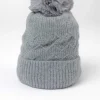 SOUL Accessories Grey Cable Knit Beanie With Pom* Hats