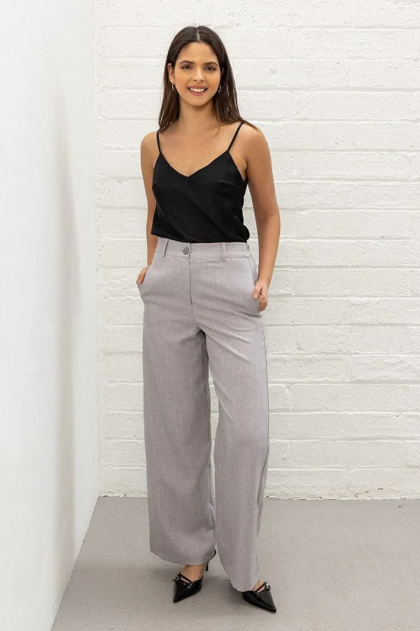Pala D'oro Sport Grey Tailored Wide Leg Trousers*Women Jeans & Trousers