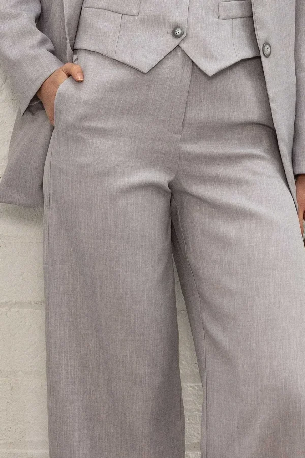 Pala D'oro Sport Grey Tailored Wide Leg Trousers*Women Jeans & Trousers