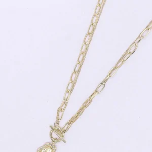 Joularie Hammered Pendant In Gold* Necklaces