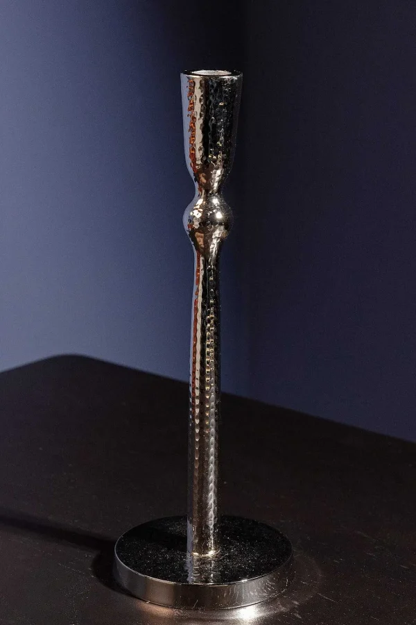 Atticus & Stone Hammered Silver Dinner Candle Holder L* Homeware