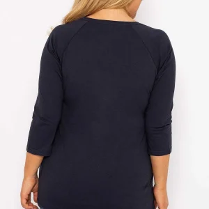 Ulla Popken Hearts Print Top In Navy*Women Tops & Blouses