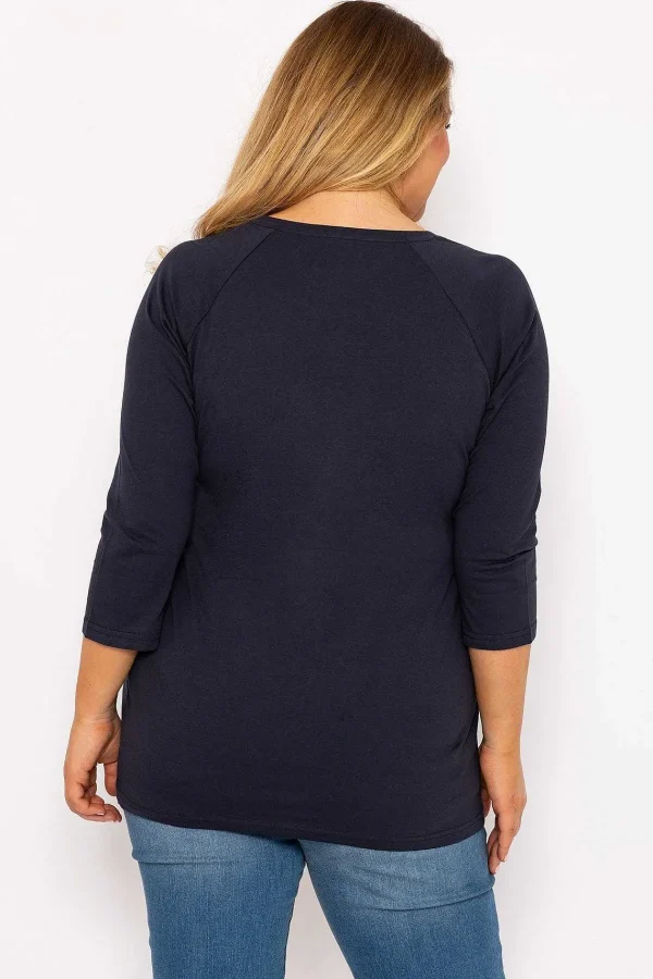 Ulla Popken Hearts Print Top In Navy*Women Tops & Blouses
