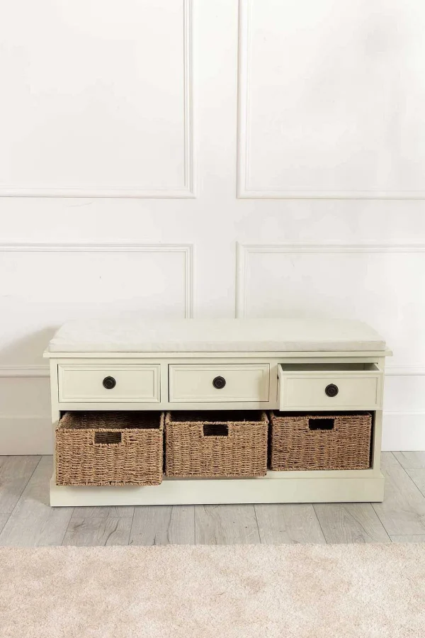 Carraig Donn HOME Hetty Cream Bench With Drawers* Homeware
