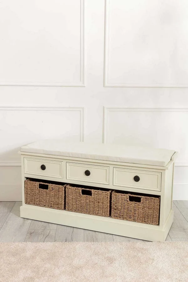 Carraig Donn HOME Hetty Cream Bench With Drawers* Homeware