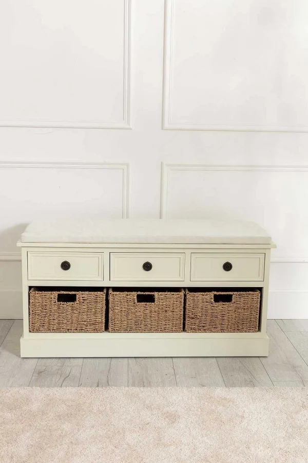 Carraig Donn HOME Hetty Cream Bench With Drawers* Homeware