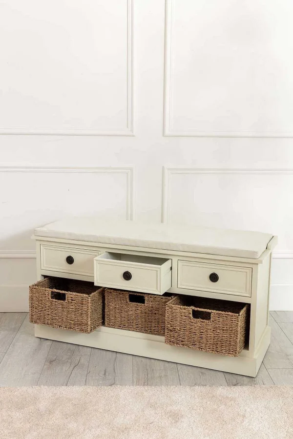 Carraig Donn HOME Hetty Cream Bench With Drawers* Homeware