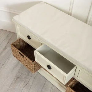 Carraig Donn HOME Hetty Cream Bench With Drawers* Homeware