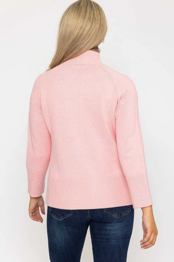 Kelly & Grace Weekend High Neck Split Hem Knit In Pink*Women Jumpers & Cardigans