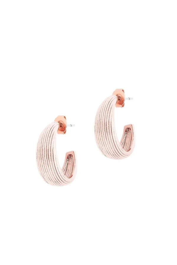 Tipperary Crystal Jewellery Hoop Shell Earrings In Rose Gold* Boxed Gifts