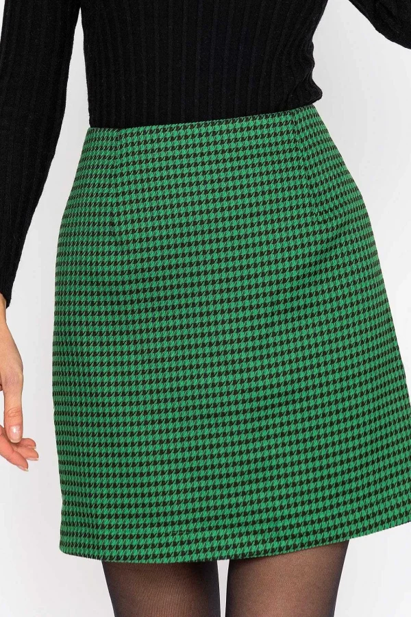 Rowen Avenue Houndstooth Mini Skirt In Green*Women Skirts & Shorts